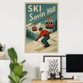 Vintager Ski Savin Hill Poster (Heimbüro)