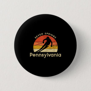 Vintager Ski-Siebenring Pennsylvania Berg Button