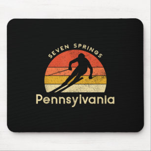 Vintager Ski-Siebenring Pennsylvania Berg Mousepad