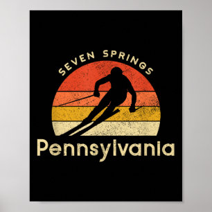 Vintager Ski-Siebenring Pennsylvania Berg Poster