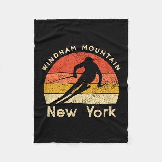 Vintager Ski Windham Mountain New York Fleecedecke (Vorderseite)