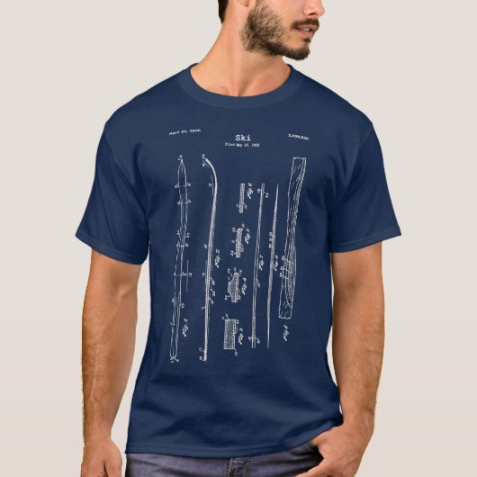 Vintager Skilanglauf Skiläufer T-Shirt (Vorderseite)