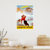 Vintager Skilift Limone Piemonte Italienische Reis Poster (Küche)
