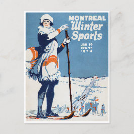 Vintager Skimontreal Kanada Wintersport Postkarte