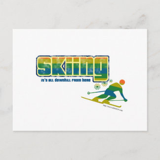 Vintager Skistil Postkarte