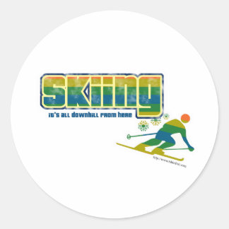 Vintager Skistil Runder Aufkleber