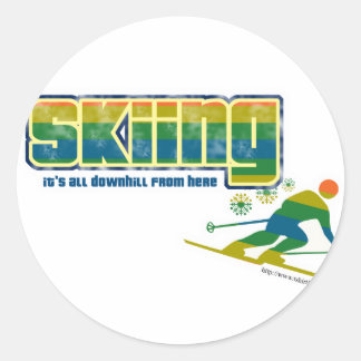 Vintager Skistil Runder Aufkleber