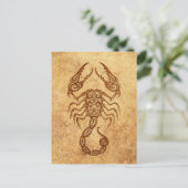 Vintager Skorpio Zodiac Postkarte (Stehend Vorderseite)