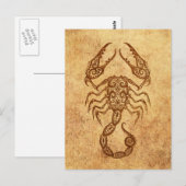 Vintager Skorpio Zodiac Postkarte (Vorne/Hinten)
