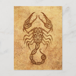 Vintager Skorpio Zodiac Postkarte