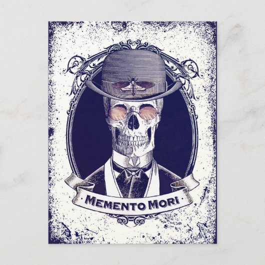 Vintager Skull Art Memento Mori Postkarte (Vorderseite)