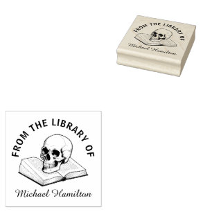Vintager Skull aus der Bibliothek des Individuelle Gummistempel