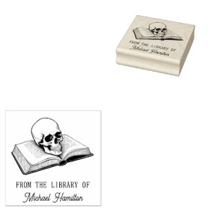 Vintager Skull aus der Bibliothek des Individuelle Gummistempel