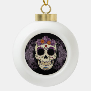 Vintager Skull & Rose Ball/Schneeflocke Ornament
