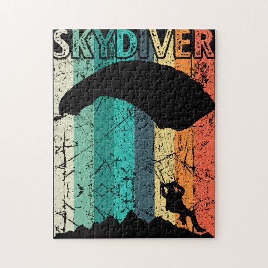 Vintager Skydiver-Geschenk Retro Parachuting Skydi Puzzle (Vertikal)