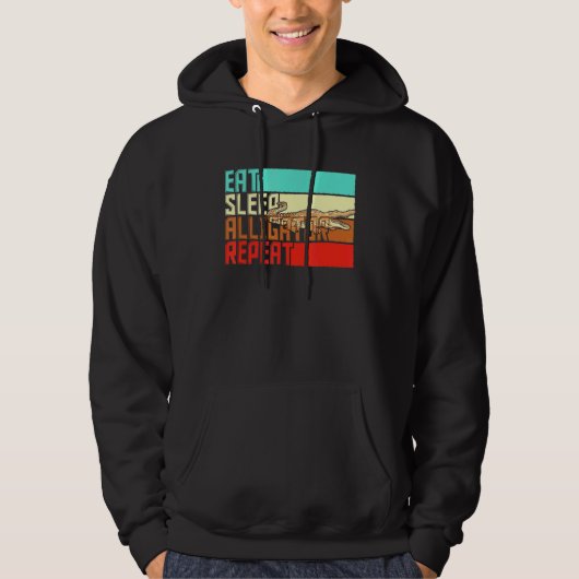 Vintager Sleep Repeat Alligator Hoodie (Vorderseite)