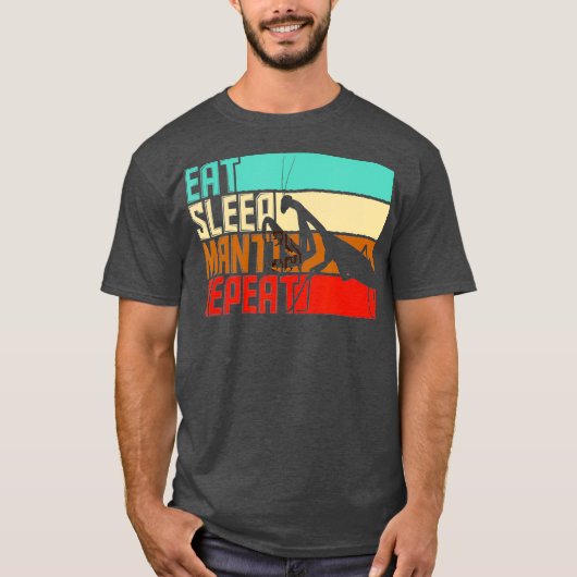 Vintager Sleep Repeat Mantis T-Shirt (Vorderseite)