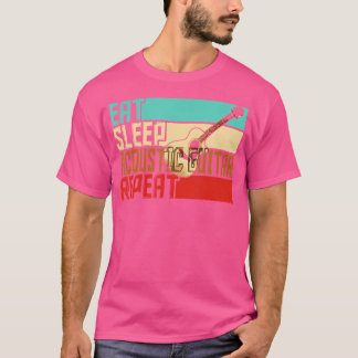 Vintager Sleep Wiederholung akustischer Gitarre T-Shirt