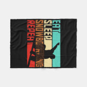 Vintager Sleep Wiederholung Snowboarden Fleecedecke (Vorderseite (Horizontal))