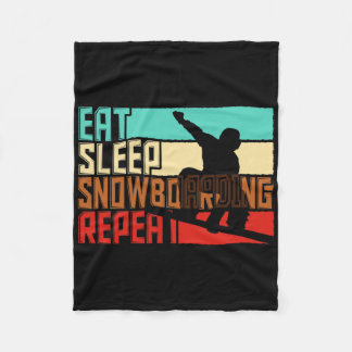 Vintager Sleep Wiederholung Snowboarden Fleecedecke