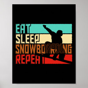 Vintager Sleep Wiederholung Snowboarden Poster