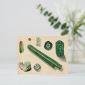 Vintager Smaragd / Mineralogischer Lithograph Postkarte (Stehend Vorderseite)