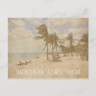 Vintager Smathers Beach, Key West, Florida Postkarte