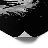 Vintager Snowboarder Moon Snow Snowboarder Poster (Ecke)