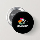 Vintager Snowboarder Retro Snowboard Winter Extrem Button (Vorne & Hinten)