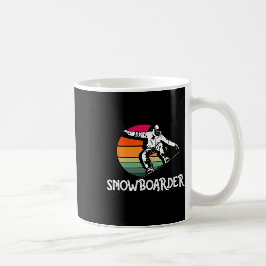 Vintager Snowboarder Retro Snowboard Winter Extrem Kaffeetasse (Rechts)