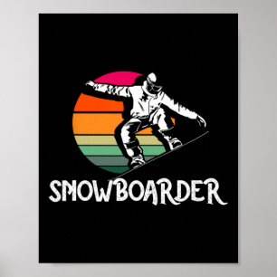 Vintager Snowboarder Retro Snowboard Winter Extrem Poster