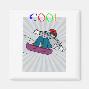 Vintager Snowboarder   Snowboarden   Snowboarding Magnet