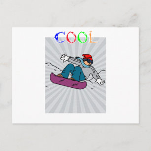 Vintager Snowboarder Snowboarden Snowboarding Postkarte