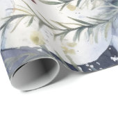 Vintager Snowman & Christmas Florals Geschenkpapier (Rolleneckpunkt)