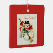 Vintager Snowman Keramikornament (Rechts)