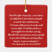 Vintager Snowman Keramikornament (Rückseite)