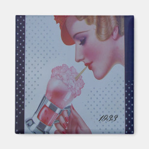 Vintager Soda-Brunnen 1933 Magnet