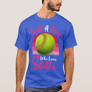 Vintager Softball-Sport nur ein Mädchen, das Liebe T-Shirt