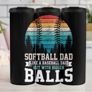 Vintager Softball-Vater Bigger Balls Thermosbecher
