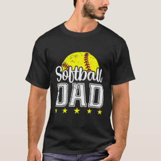 Vintager Softball-Vater Sonniger Vater-Tag T-Shirt