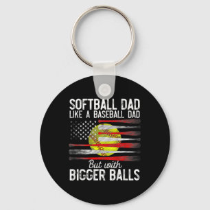 Vintager Softball-Vater wie ein Baseball-Vater US- Schlüsselanhänger