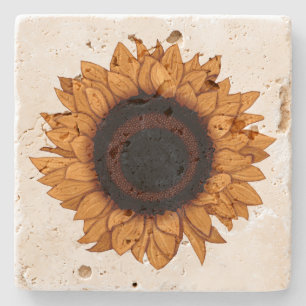 Vintager Sommer Blütenblütenblütenblütenblüte Steinuntersetzer