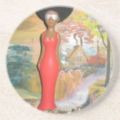 Vintager Sommer Rot.png Sandstein Untersetzer (Vorne)