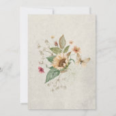 Vintager Sommer Sonnenblumen Creme Bridal Luncheon Einladung (Rückseite)