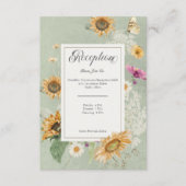 Vintager Sommer Sonnenblumen Empfang Begleitkarte (Vorderseite)