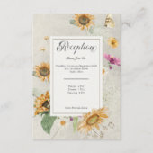 Vintager Sommer Sonnenblumen Empfang Begleitkarte (Vorderseite)