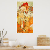 Vintager Sommer von Alphonse Mucha Poster (Küche)