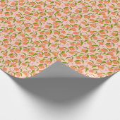 Vintager Sommerpfirsich Frucht Boho Paare Dusche Geschenkpapier (Ecke)