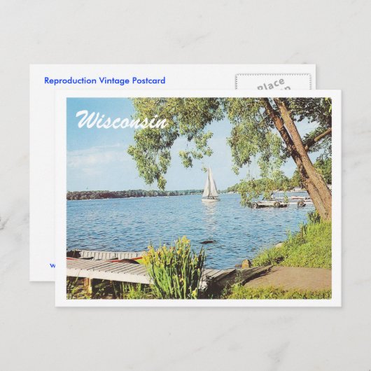 Vintager Sommersee Postkarte (Vorne/Hinten)