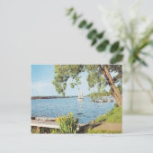 Vintager Sommersee Postkarte (Stehend Vorderseite)